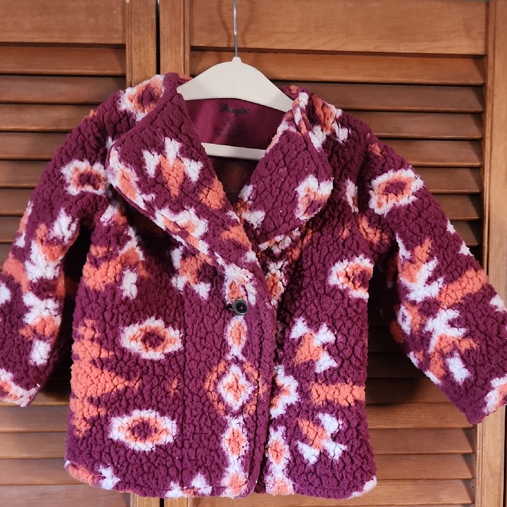 Wrangler Kids Puffer Jacket in Burgundy and Orange
